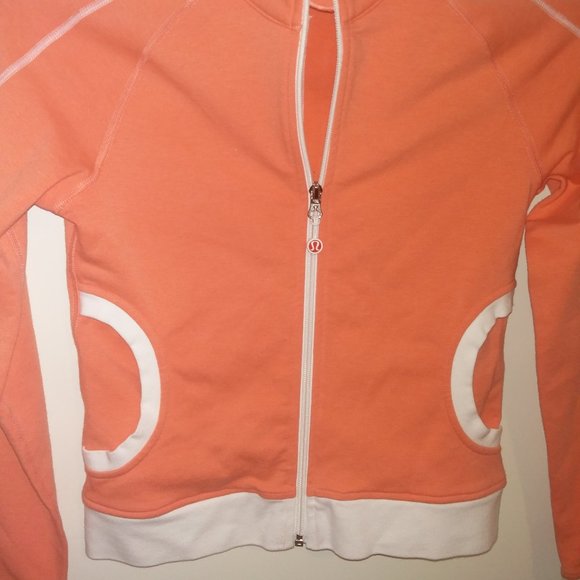 Lululemon Athletica Orange and White Jacket 6 - Picture 7 of 12